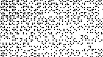 Abstract geometric digital pixel shape elements pattern. Simple black halftone texture consists of dispersed square dots isolated on white vector