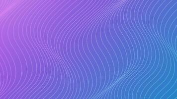 Halftone particle waves flowing on gradient background. Digital cyberspace, high tech, technology vector