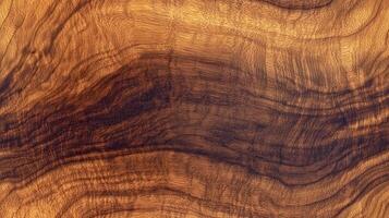 Natural Walnut Surface. Smooth and detailed timber panel with deep tones. photo