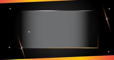 Abstract geometric luxury shiny dark black premium background with lines golden glowing and lighting effect on dark background. vector