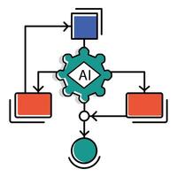 Artificial Intelligence Algorithm Symbol Icon Design deep learning, predictive analytics, programming, coding vector