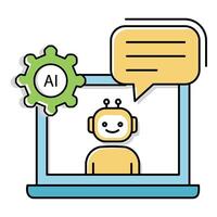 AI Chatbot Online Call Symbol Icon design vector