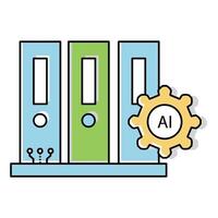 Library Books Literature Ai Automation Study Icon Design vector