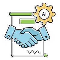 Official Document Ai Automation Contract Icon Design vector