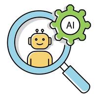 Security Background Check Ai Chatbot Automation Icon design vector