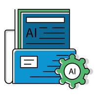 Organized File Ai Automation Folder Icon Design vector