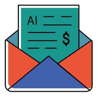 Envelope and Email Notification Ai Symbol Icon Design vector