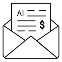 Email and Message Communication Ai Icon Design vector