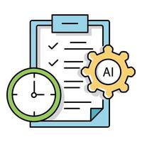 Work Calendar and Ai Business Agenda Icon Design with Editable Stroke vector