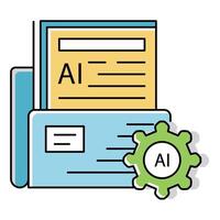 Business File Ai Automation Folder Icon Design vector