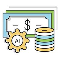 Coins and Bills Currency Ai Icon Design vector