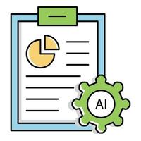 Analytics Report and Ai Automation Statistics Icon Design vector