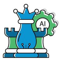 Goal-Oriented Business Strategy Ai Automation Icon Design vector