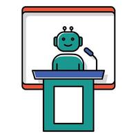 Artificial Intelligence Speech Processing Symbol Icon Design vector