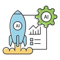 New Company Ai Automation Business Startup Icon Design vector