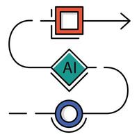 AI Process Optimization Workflow Icon Design AI automation, machine learning, business vector
