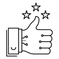 Gratitude Ai Expression Hands Heart Icon Design with Editable Stroke vector