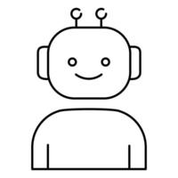 Artificial Intelligence Robot Icon design with Editable Stroke vector