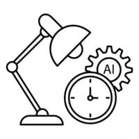 AI Powered Overtime Work Icon design vector
