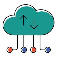 Cloud Storage and Data Management Symbol Icon Design vector