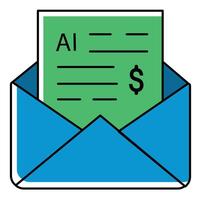 Postal and Digital Ai Mail Communication icon design vector