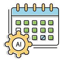 Work Leave and Days Off Ai Automation Icon Design with Editable StrokeWork Leave and Days Off Ai Automation Icon Design with Editable Stroke vector