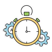 Time and Money Ai Automation Management Icon design vector
