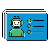 AI-Powered Virtual Chatbot for Contacts Icon Design vector