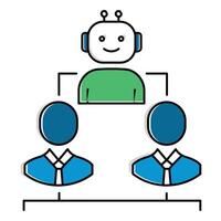 Hierarchy and Business Leadership Ai Robotics Concept Icon design vector