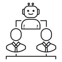 Corporate Hierarchy and Organizational Structure Ai Chatbot Icon Design vector