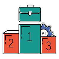 Competitive Strategy and Business Growth Ai Automation Icon Design vector