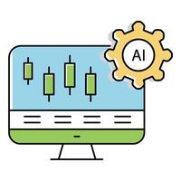 Stock Exchange ai Automation Trading Symbol Icon design vector
