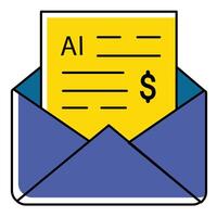 Email Notification and Ai Messaging Symbol Icon Design vector