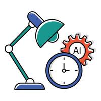 Artificial Intelligence and Overtime Symbol Icon design vector