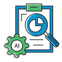 Financial Data Ai Automation Analysis Icon Design vector