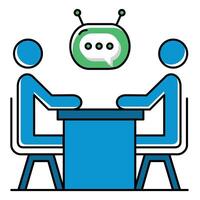 Workplace Interview and Career Growth Ai Icon Design vector