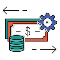 Money Circulation Ai Cash Flow Icon design vector