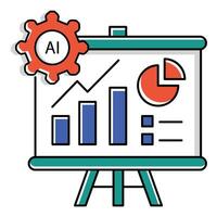 Financial Growth Ai Automation Chart Icon Design vector