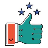 Grateful Ai Emotion Icon Design vector