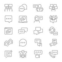 Chatting icons. Chatting icon set. Dialogue, communication, conversation, discussion, speech bubble, talking, conversation chatting related icons. Editable stroke vector