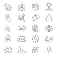 Marketing Icons Set. Marketing line icon collection. Content, Search, Strategies, E-commerce, SEO, Marketing related thin line icon collection. Editable stroke vector