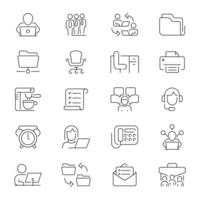 Coworking office icons. Coworking linear icons. Device, desktop, table, programming, workspace, office, Coworking related icons. Editable stroke vector