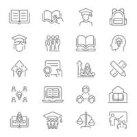 Education icons. E-learning icon set. Online education icon set. Distance learning. Education, e-learning, online course, study, school, university, learning related thin line icon collection vector
