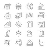 Engineering icon set. Engineering icons. Engineer, technology, project, production, construction, manufacturing, engineering related icons, Editable stroke vector