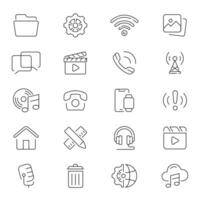 UI and UX outline icon set. Interface and user experience icons vector