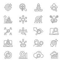 SEO icons. Search engine optimization line icon set. SEO icons. SEO, website, business, optimization, promotion related thin line icon collection. Editable stroke vector
