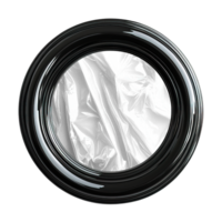black round frame with plastic wrap crumpled textured isolated on transparent background png