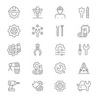 Engineering Outline Icon Set vector