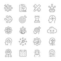 Plan of Actions Outline Icon Set vector