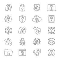 Security Outline Icon Set vector